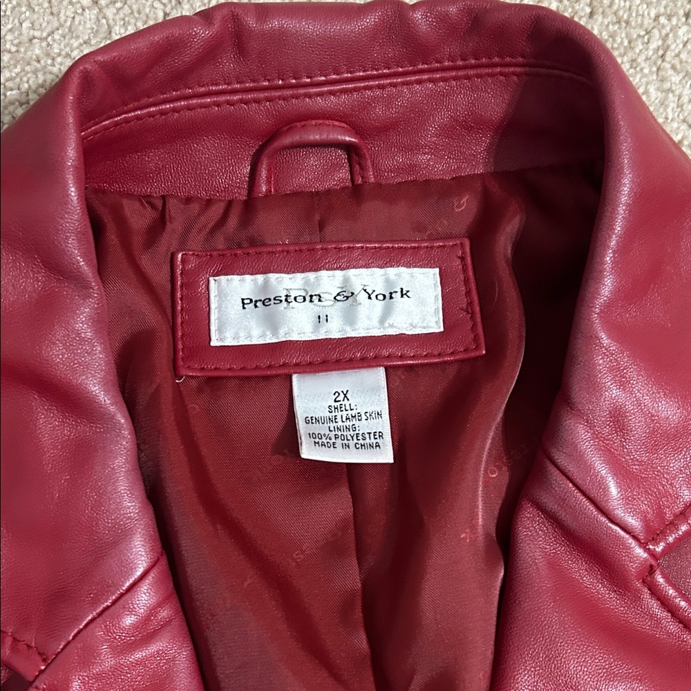 Preston and York red leather jacket - Picture 2 of 2